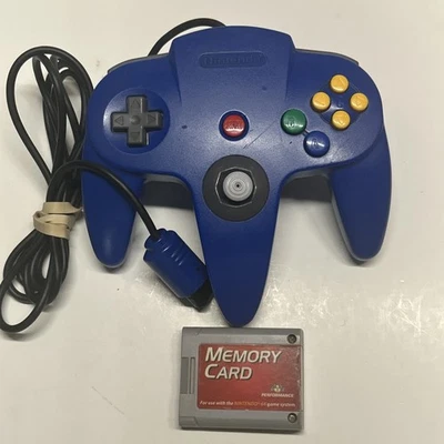 OEM Blue Nintendo 64 Controller Authentic N64 NUS-005 Official - Tested/Used  - Image 1 of 4