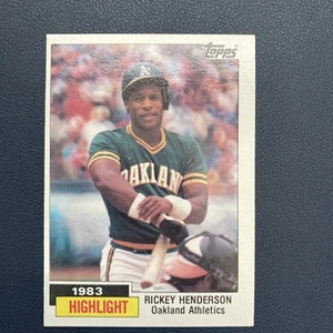 1984 Topps Rickey Henderson #2 1983 Highlight MLB Oakland Athletics NM - Bild 1 von 2