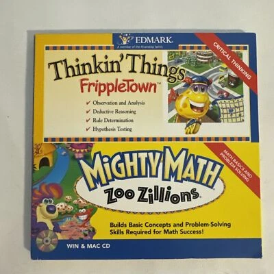 Thinkin Things FrippleTown Mighty Math Zoo Zillions PC/Mac CD-ROM Win95/98/Me/XP - Image 1 of 2