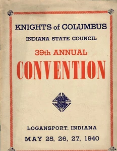 Knights of Columbus K of C program convention Logansport, In May 25-27, 1940 - Picture 1 of 4
