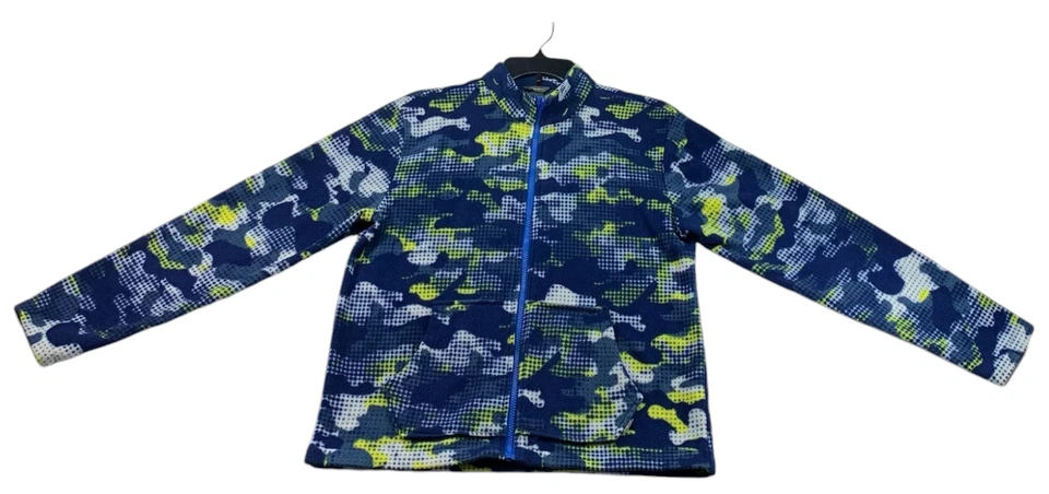 Eddie Bauer Boy Full Zip Up Sweater Size  Large(14-16)Blue White Long Sleeve - Image 1 of 4