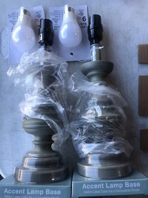 "Base de lámpara de acento gris Nantucket Hampton Bay TTL20 mezcla y combinación 14/25"" h (paquete de 2)" Foto 1 de 4