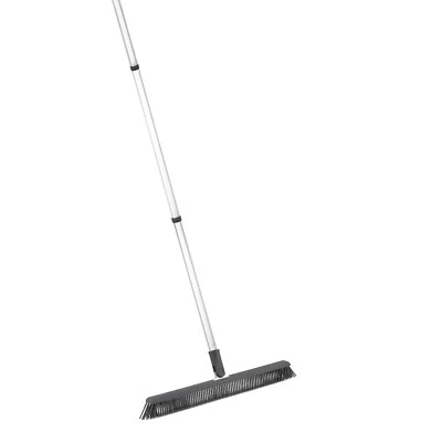 Slim Silicone Household Broom, Rubber Broom with 48" 3-part Handle - Image 1 of 4