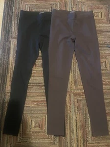 Set Of 2 Vince Camuto Leggings Pants XSmall Black/brawn Womens Stretch - Picture 1 of 6