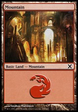 Mountain (379) - Foil ~ Heavily Played 10th Edition Tenth MTG Magic UltimateMTG