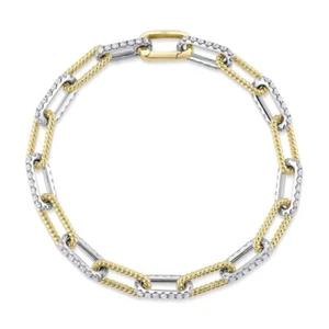 14k Gold Diamond Paperclip Link Bracelet Natural 2.19 CT Women’s - Picture 1 of 3