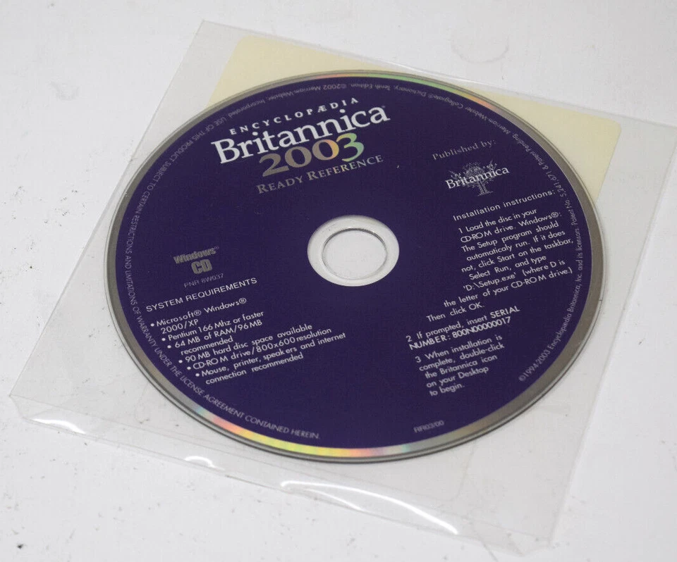 Encyclopedia Britannica 2003 Ready Reference PC CD-ROM Windows 2000 XP - Image 1 of 2