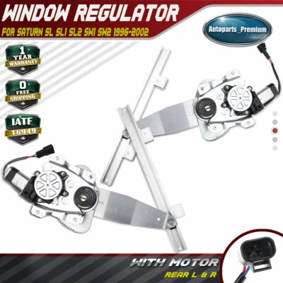 2x Power Window Regulator with Motor for Saturn SL SL1 SW1 SW2 Rear Left & Right - Image 1 of 4