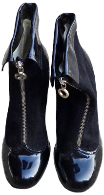 Botines Marc Jacobs Diseñador Negro Charol Gamuza Color Negro Talla 8 Foto 1 de 4