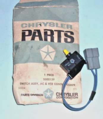 Chrysler Newport/New Yorker/Imperial 1972-73 aire acondicionado compresor/interruptor de calefacción Foto 1 de 2