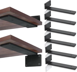Shelf Bracket, 6 Pack 8 Inch Long L-Shaped Floating Shelf Bracket, Heavy Duty Sh - Picture 1 of 12