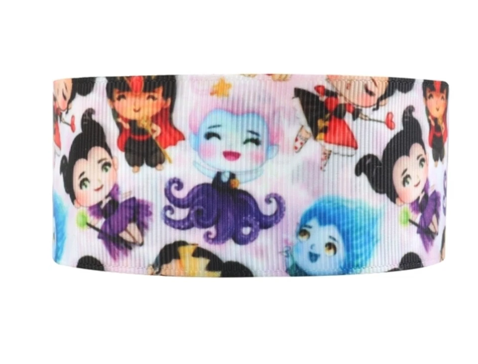 3 inch Grosgrain Ribbon HAIR BOW RIBBON VILLAINS Ursula Cruella Maleficent - Image 1 of 1