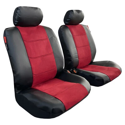 For Ford F450 F550 Super Duty 2011-on Car Front Seat Covers Leatherette Suede - Image 1 of 4