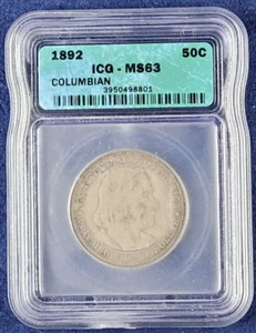 1892 Columbian half dollar - ICG MS63, early classic! - Picture 1 of 4