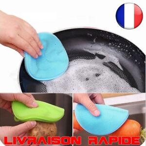 Magic Silicone Sponge Kitchen Brush Cleaning Flat Bowl Scrubber Easy Cleaner