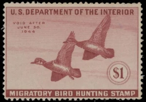 RW10 1943 Federal Duck Stamp. Unsigned. No Gum - Picture 1 of 1