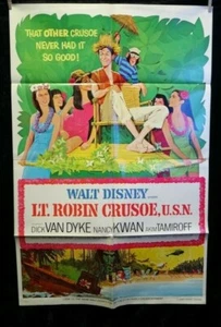 Lt. Robin Crusoe, U.S.N.🎬Dick Van Dyke Disney Original One-sheet Movie Poster - Picture 1 of 3