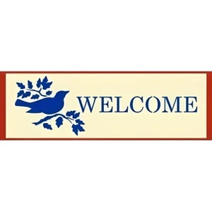 WELCOME 1 SIGN STENCIL - Reusable Laser Cut Mylar Template - The Artful Stencil - Picture 1 of 6