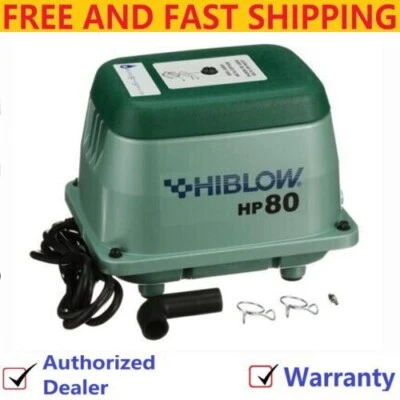 HIBLOW HP-80 LINEAR SEPTIC AIR PUMP AERATOR Water Pond - NEW - 2 YEAR WARRANTY