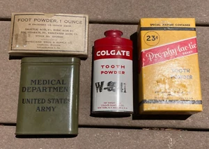 WW2 GI Personal Care/PX ItemsTooth Powder & Medical - Picture 1 of 12