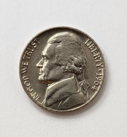 1964 P Jefferson Nickel - Choice Gem BU Uncirculated - From OBW Roll - 1 Coin Cover