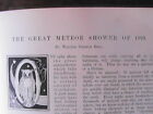 Great Meteor Shower 1899 Astronomy Leonids Rare Old Antique Article W G Bell
