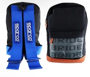 Bride Gradation Sparco Racing Seat Cloth Backpack Blue Harness Adjustable Strap - Picture 1 of 3