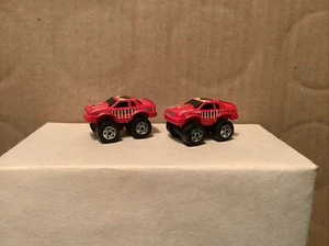 2 Road Champs Mini Monster Wheels Monster 1984 Pontiac Micro Machines Car - Picture 1 of 6