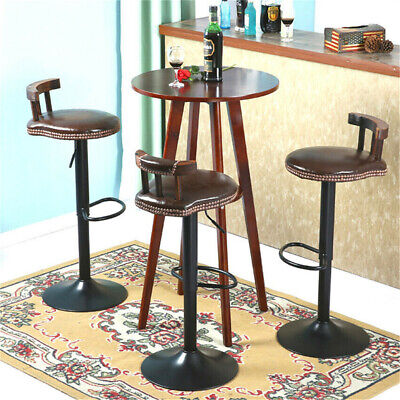 2X Vintage Bar Stool Tall Kitchen Breakfast Dining Seat High Chair Home Cafe Red • 85.91£