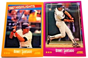 1988 Score Benito Santiago Base Card &Season Highlights Mint See Pics - Picture 1 of 7