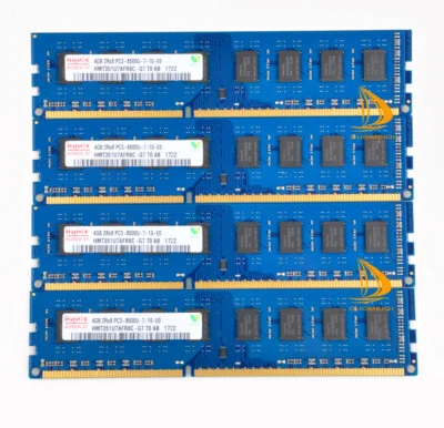 16GB Hynix 4pcs 4GB DDR3 1066MHz 2RX8 PC3-8500U 240PIN DIMM Desktop Memory RAM @ - Image 1 of 4