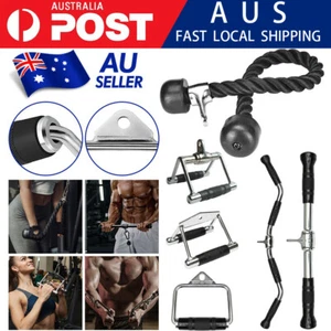 Cable Attachments Gym Accessories Lat Pull Push Press Down Tricep Stirrup Handle - Picture 1 of 19