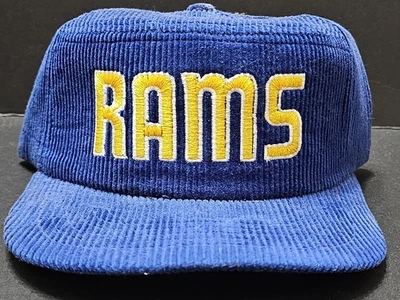 Vintage 1980s New Era Los Angeles Rams Corduroy Hat Rare Snapback - Image 1 of 4