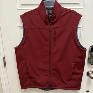 Solaris Men's Softshell Full Zip Water/Wind Resistant Zip Pockets Red Vest Xl - Picture 1 of 6