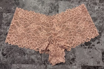 NWT VICTORIA'S SECRET DREAM ANGELS L BEIGE FLORAL LACE SHORTIE BOYSHORT PANTIES - Image 1 of 3