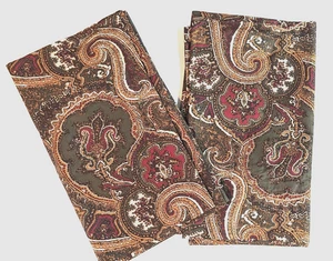 Olive and Burgundy Paisley Double Sided Pole Top Window Valance 84 x 18 - Picture 1 of 4