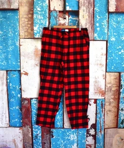 Pantalones para dormir pijama de franela recta azul marino antiguo para hombre XLARGE rojo búfalo a cuadros NUEVO - Imagen 1 de 11