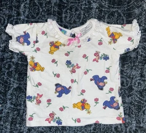 Vintage Y2K Pooh Ferkel und Laden schickes Shirt Größe 9 Monate - Bild 1 von 4