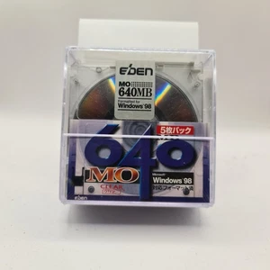 EDEN JAPAN 3.5 inch 640MB Rewritable MO Disk Disc 5 Pack Windows 98 formatting - Picture 1 of 3
