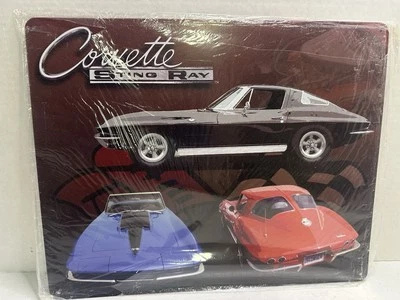 Corvette Stingray Cars Metal Sign 16"x12.5" Red Black Blue Man Cave Garage - Image 1 of 4