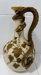 Antiguo Movimiento Estético WORCESTER DRAGÓN Real Decorado Dorado Ewer Jarra C1887 - Imagen 1 de 22