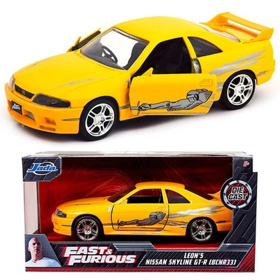 1:32 Leon's Nissan Skyline R33 GTR -- Yellow -- Fast & Furious JADA - Image 1 of 3