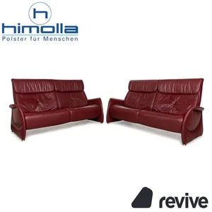 Himolla Cumuly Leather Sofa Set Red Dark Red Three-Seater Couch - Bild 1 von 12