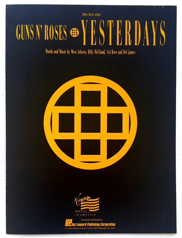 Partituras originales de Guns N' Roses - Ayer 1991 EE. UU. Foto 1 de 1