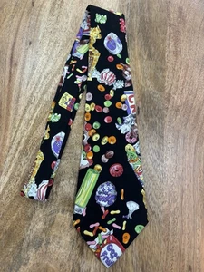 NICOLE MILLER Vintage 1990 Seidenkrawatte Bonbonmotiv M&M LIFESAVER CRUNCH YORK REESES - Bild 1 von 8