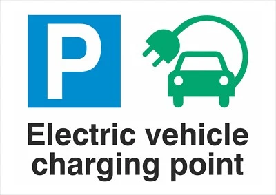 SIGN SERVICES UK LTD ELECTRIC VEHICLE CHARGING POINT SIGN - METAL SIZES - A5 A4 A3