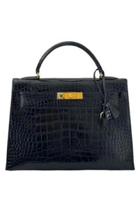 Hermes 32cm Black with GHW Kelly Bag Vintage 1998 - Picture 1 of 6