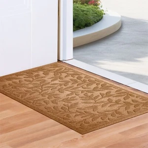 G128 Home Entrance Brown Leaves Door Mat 17x29.5 In Welcome Mats - Picture 1 of 9