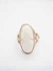 Vintage solid 10 Karat Yellow Gold carved Shell Cameo Ring Size 4