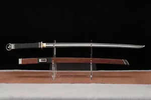 Folded Steel Damascus Sword Reverse Blade Cleaver Chinese Longsword Longquan War - Picture 1 of 9